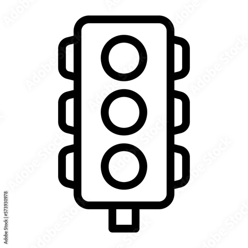 Traffic light or stop light icon to regulate vehicular traffic at intersections