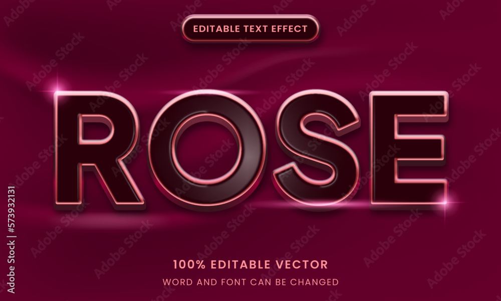pink luxury elegant modern 3d graphic style editable text effect