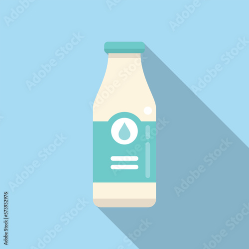 Vitamin D milk bottle icon flat vector. Food health. Diet protection