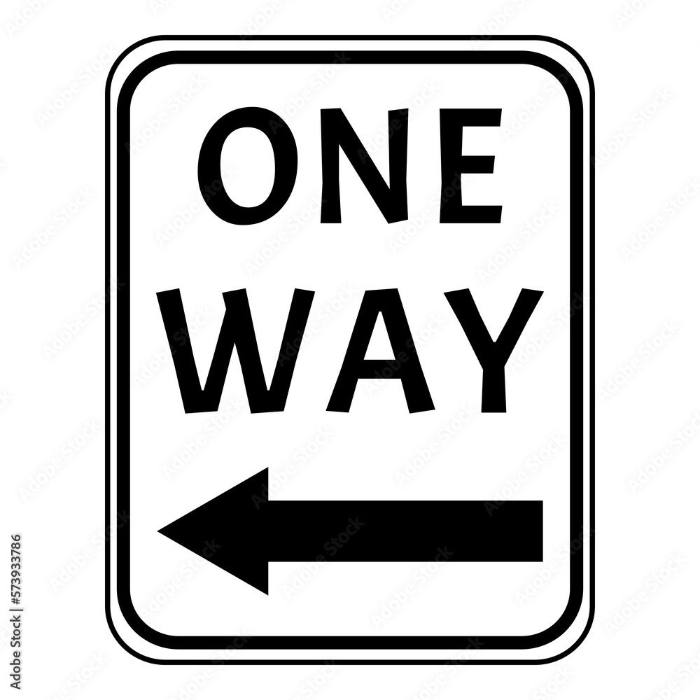 one way sign left icon on white background one way sign left icon on white background