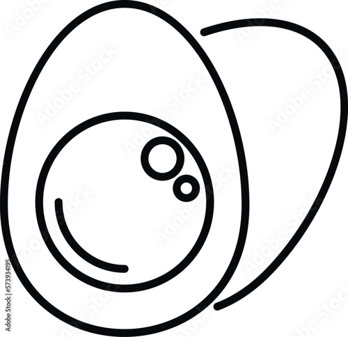 Vitamin D boiled egg icon outline vector. Food sun. Skin diet