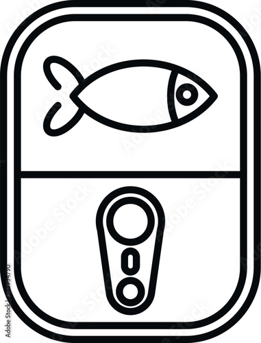 Vitamin D fish can icon outline vector. Food nutrition. Diet skin
