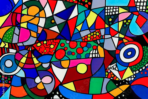 mosaic pattern painting. Generative AI.