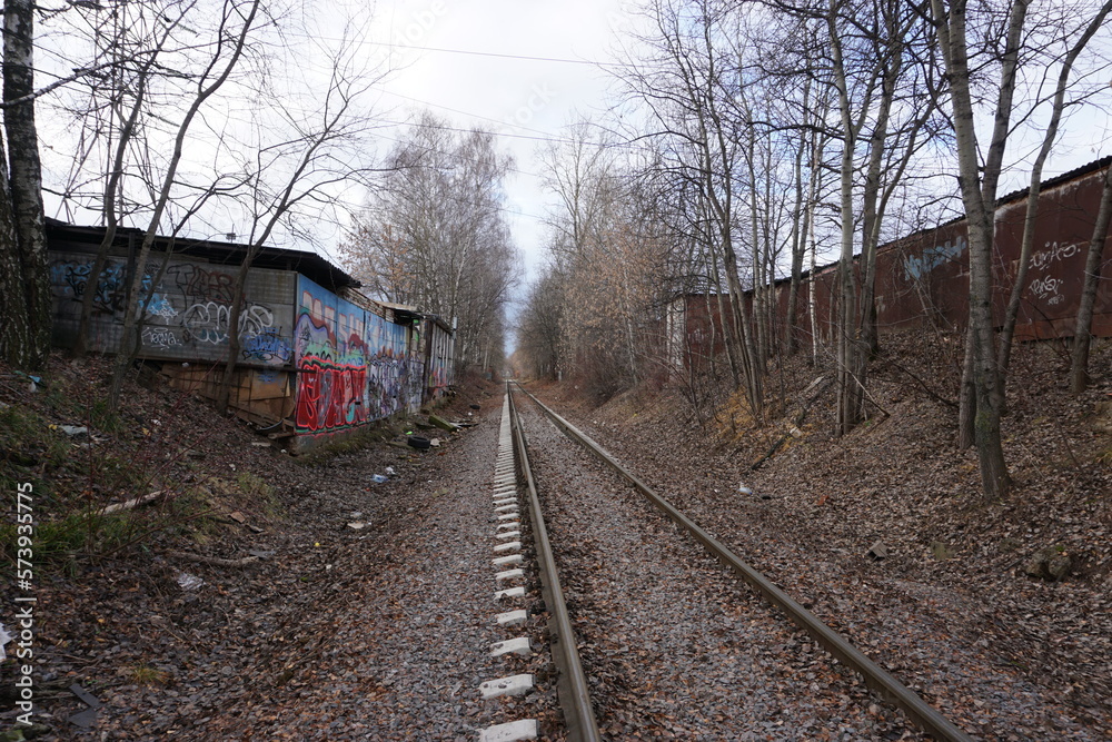 Obraz premium abandoned soviet railway