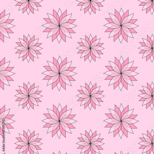 Pink flowers on a pink background repeating pattern