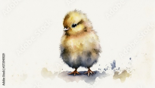  a watercolor painting of a small bird on a white background.  generative ai © Shanti