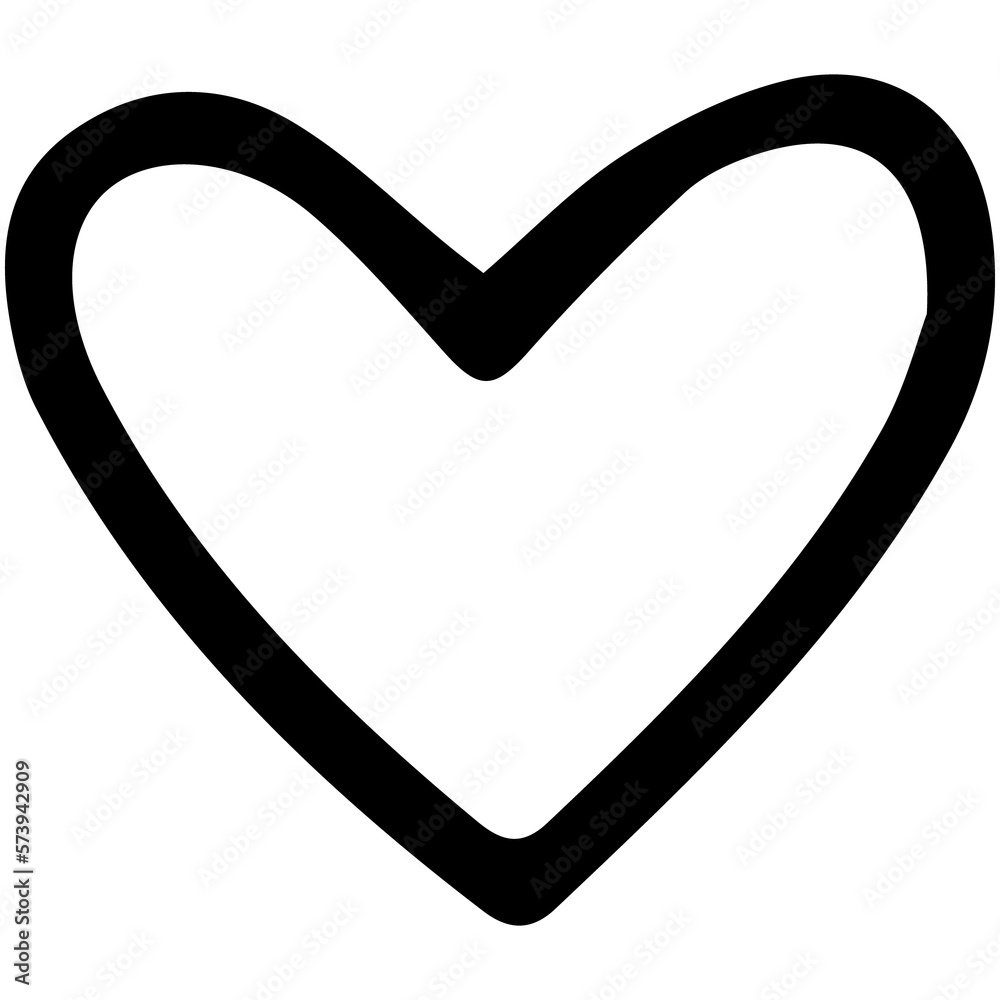 Simple linear heart icon in doodle style Simple linear heart icon in doodle style