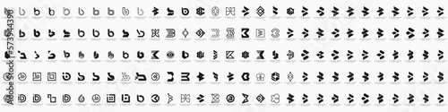 abstract letter B logo icon set. design for business of luxury, elegant, simple.