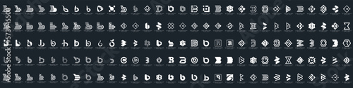 abstract letter B logo icon set. design for business of luxury, elegant, simple.