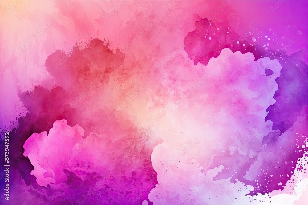 Abstract purple and pink gradient watercolor background. Generative AI.