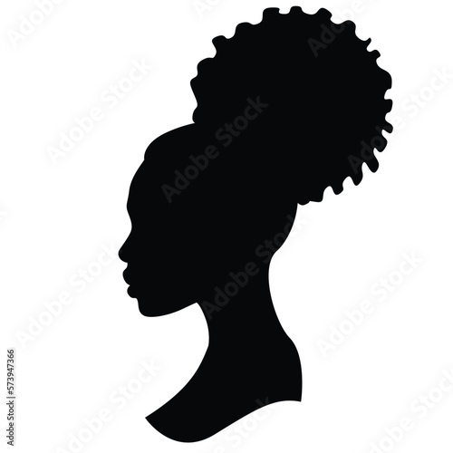 Stylish vector icon of an African American woman with an afro hairstyle. A sleek and modern design perfect for beauty, fashion, and natural hair brands.