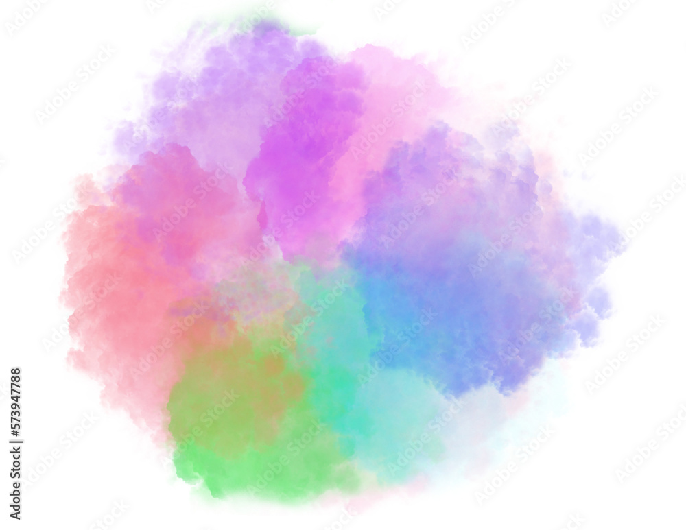 abstract watercolor hand drawn background with rainbow color 