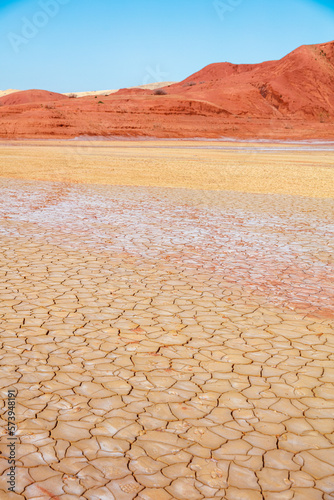 Desert landscape in Morocco- drought cracked landscape