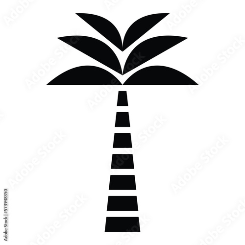 Vector icon with palm tree in circle - abstract summer and vacation icon and emblem for vacation rentals, travel services, tropical spas and beauty studio. 