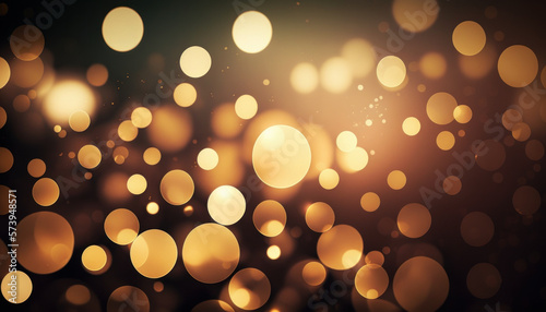 Wallpaper with a glamorous abstract golden bokeh background. Hollywood Oscars party Generative AI