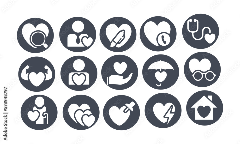 Heart icon set vector design