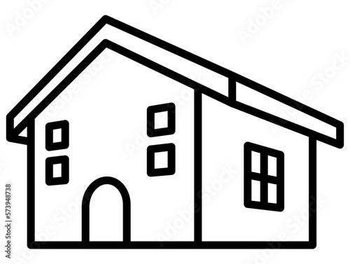 建物、家の立体アイコン	