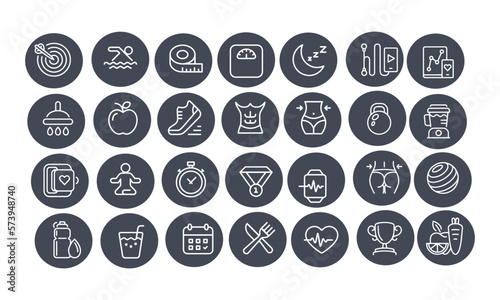 Fitness and Gym Icons vector design
