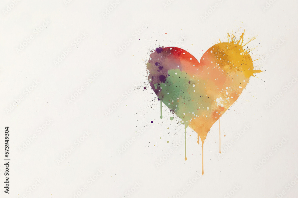 Love Heart Valentine Design Card, Generative AI