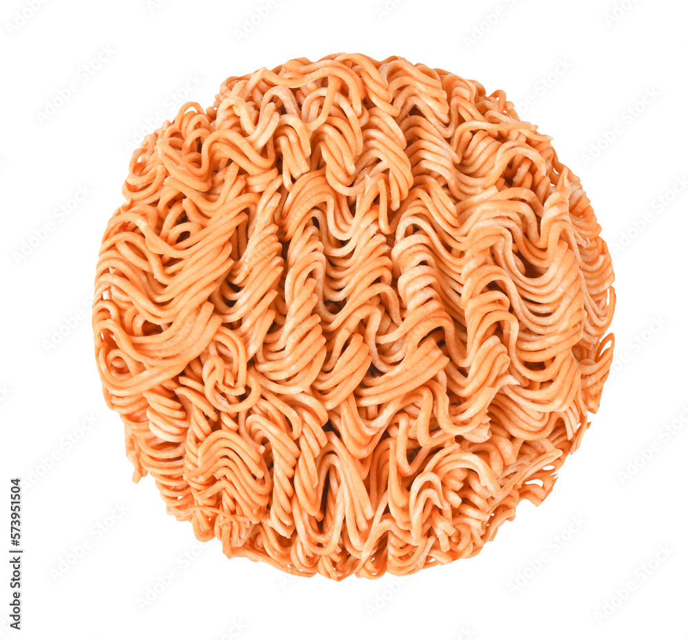 Round Instant noodles on transparent png. Top view Round Instant noodles on transparent png. Top view
