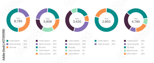 Business pie chart infographic. Circle slice division for company presentation template. Modern vector info graphic layout design.