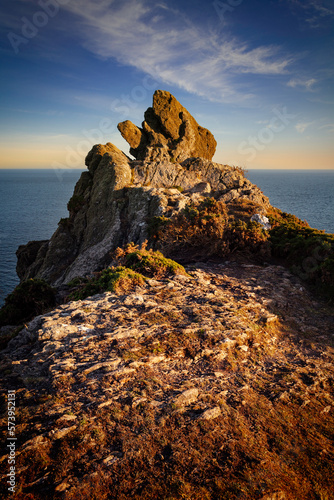 Rocky outcrop at Bolberry down, Devon photo