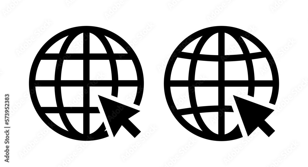 Web icon vector illustration. go to web sign and symbol. web click icon. Global search icon