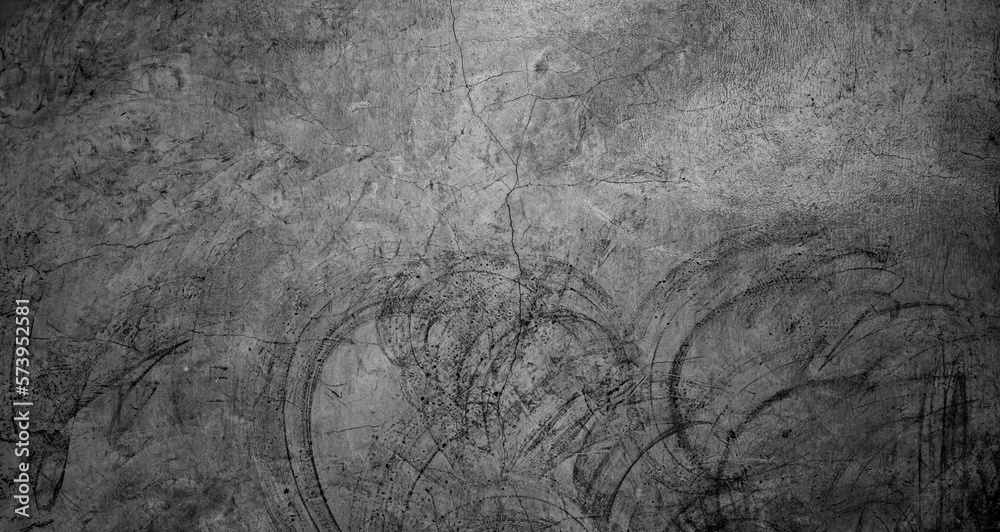 Concrete surface with scratches and cracks. Beautiful decorative Venetian stucco texture for the background. Wallpaper pictures. An interesting old wall is used for design.