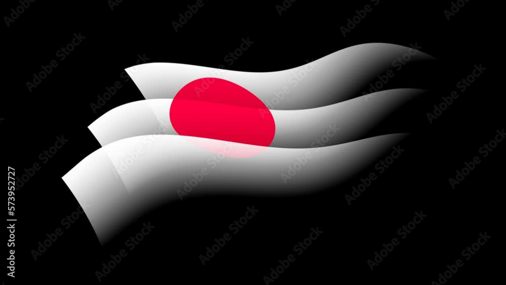 Wideo Stock Japan flag animated stylized watercolor. Waving japanese
