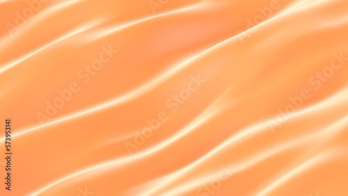 Soft pastel orange color silk waves background 3d rendering © shufilm