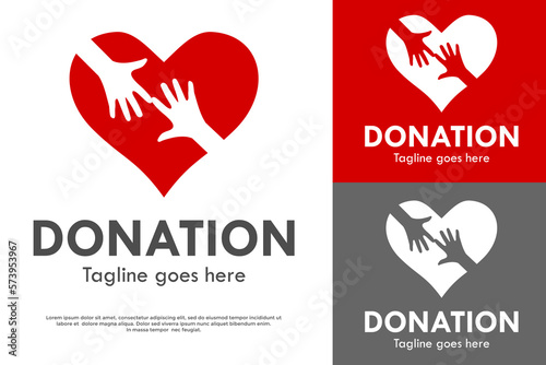 Donation logo template illustration