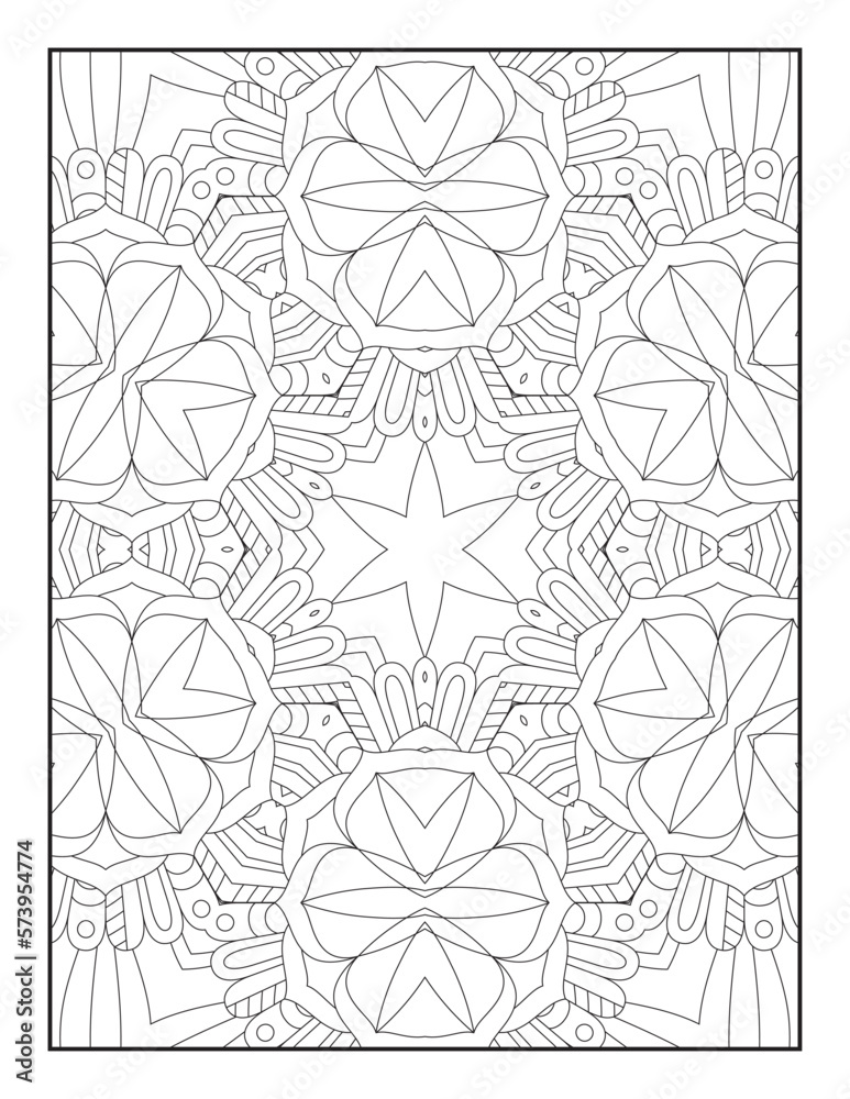 Vector abstract mandala pattern. Adults Mandala Coloring Page. Mandala coloring page KDP interior. Coloring page mandala background. Vector illustration. Mandala. Abstract doodle seamless pattern. 