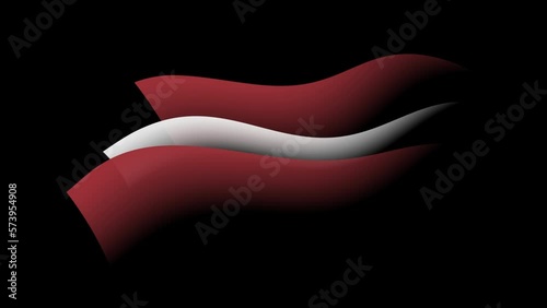 Latvia flag animated stylized watercolor. Waving latvian flag color stripes. State latvia patriotic banner. Design element, transparent, seamless loop photo