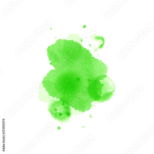 Watercolor grass green spot free shape splash