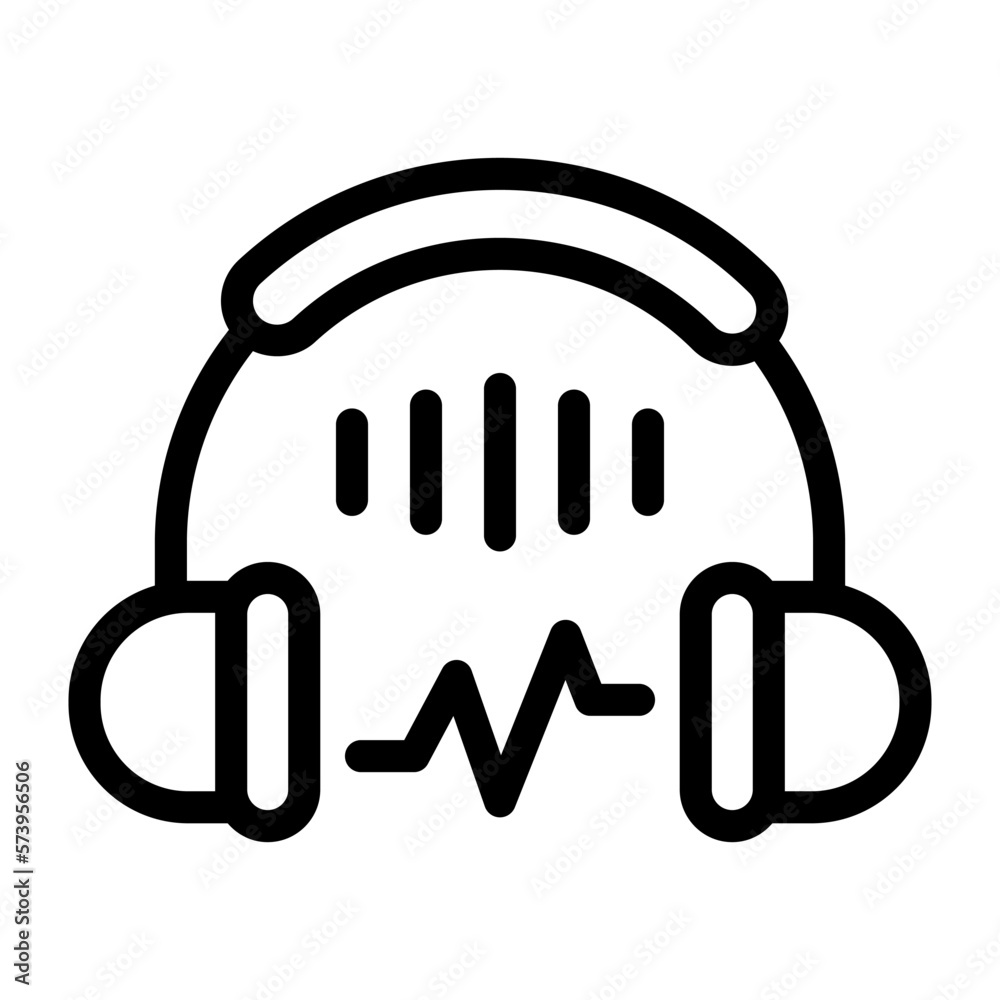 audio headset line icon illustration vector graphic audio headset line icon illustration vector graphic
