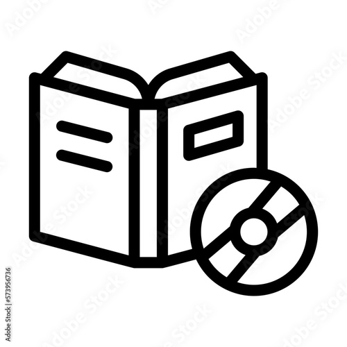 audiobook line icon illustration vector graphic