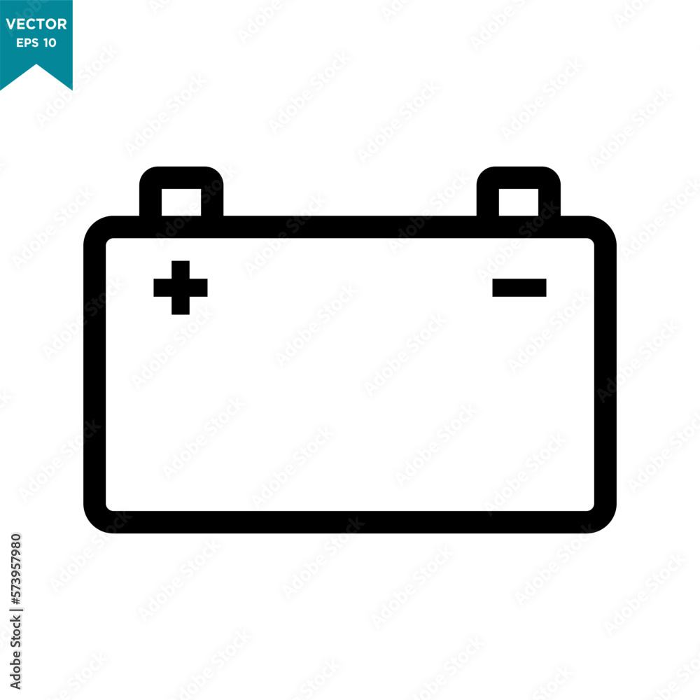 accumulator icon, car battery icon in trendy flat design accumulator icon, car battery icon in trendy flat design