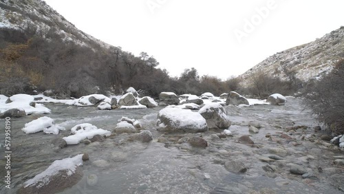 A mountain river. Terskey Ala-Too Mountains. Kyrgyzstan.  photo