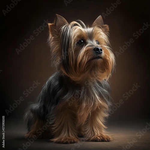 Yorkshire Terrier posing in the fantasy wilderness. Dog portrait. © paranoic_fb