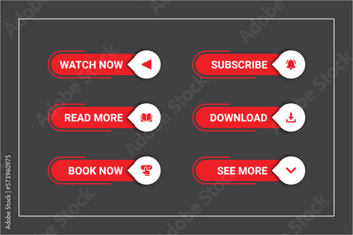 Set of vector modern trendy buttons.