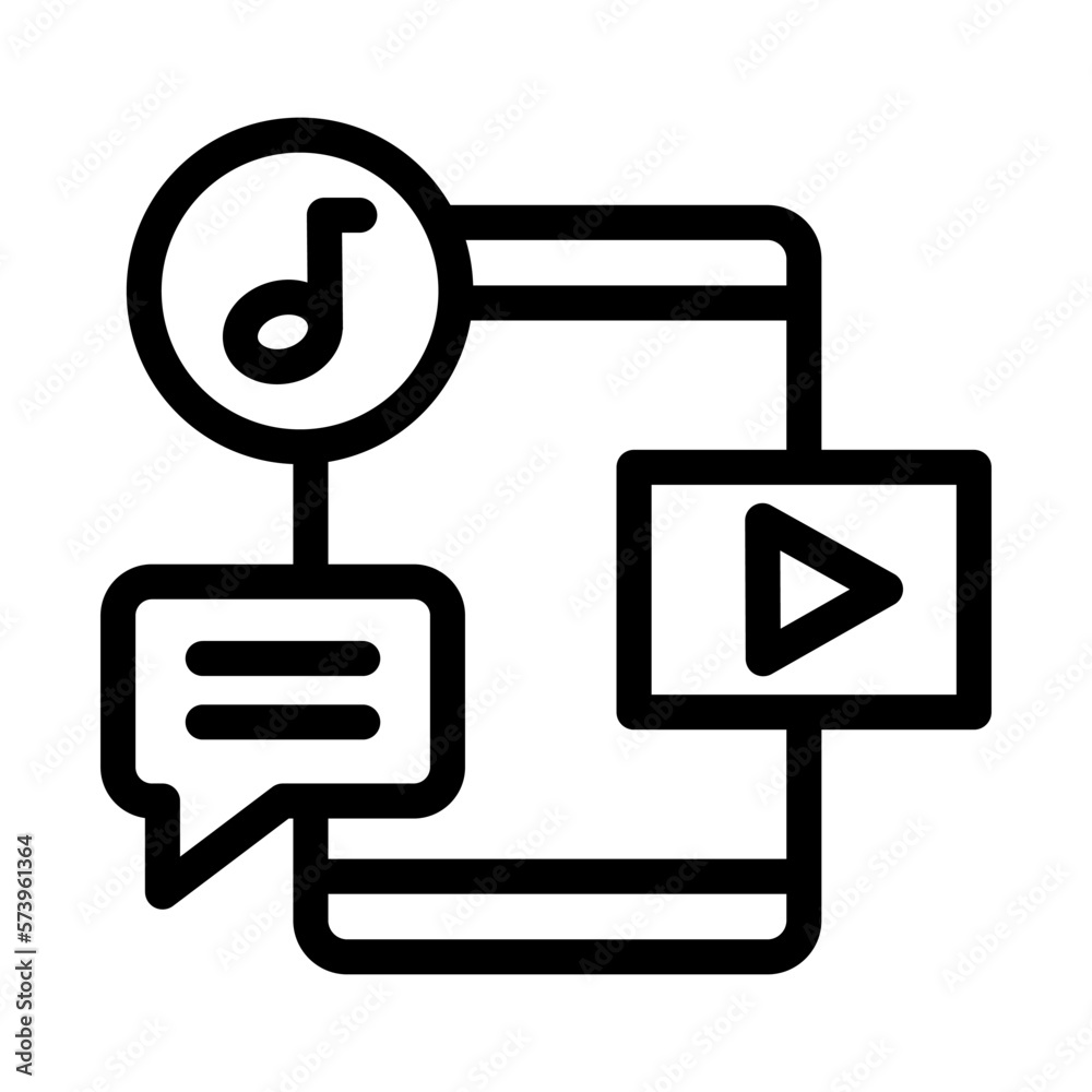 multimedia line icon illustration vector graphic multimedia line icon illustration vector graphic