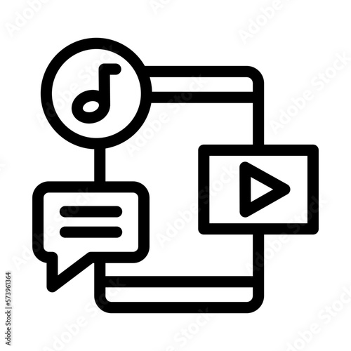multimedia line icon illustration vector graphic