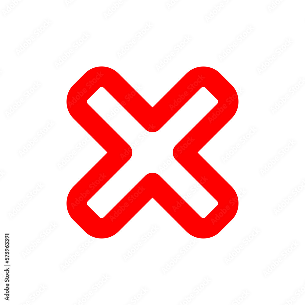 Red No or Wrong or Declined Icon with X Cross Sign. Vector Image. Red No or Wrong or Declined Icon with X Cross Sign. Vector Image.