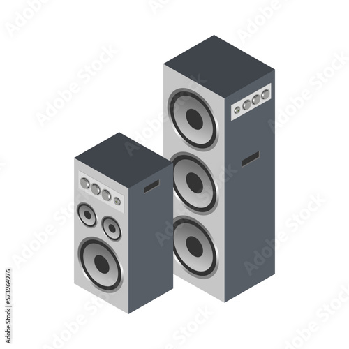 Karaoke Loudspeakers Isometric Composition