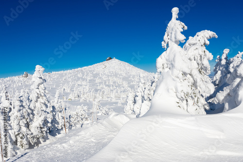 sunny winter day in Giant mountains in Poland