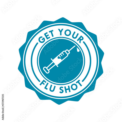 Get your flu shot logo template illustration photo