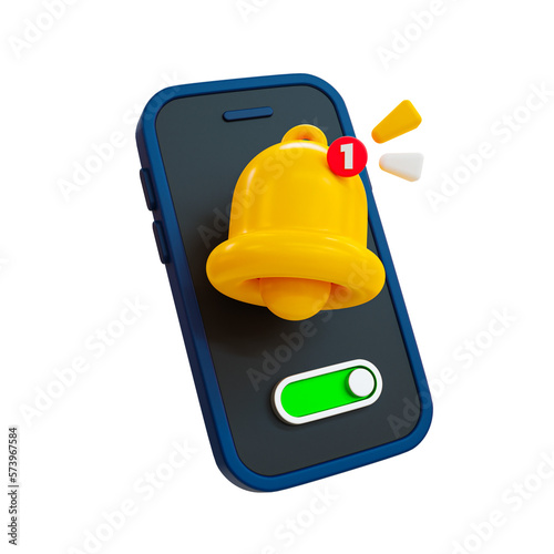 Foto 3d minimal turn-on notification concept