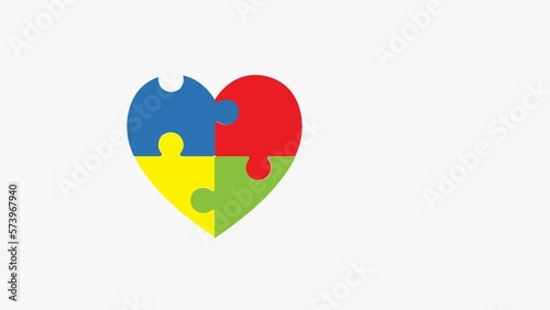 Autism puzzle  animation,autism awareness day  ,Autism day.Autism Awareness puzzle  Animation.