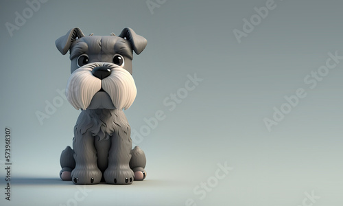 Cute Cartoon Schnauzer with...