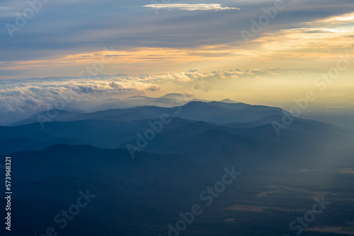 sunset over the mountains